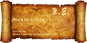Merkle Eliza névjegykártya